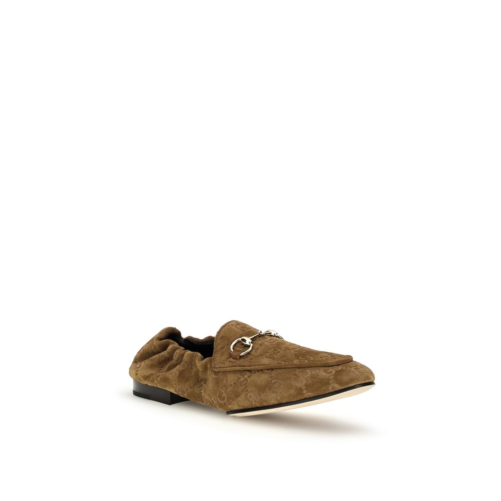 Brown Leather Slip-On Loafers with Horsebit Detail