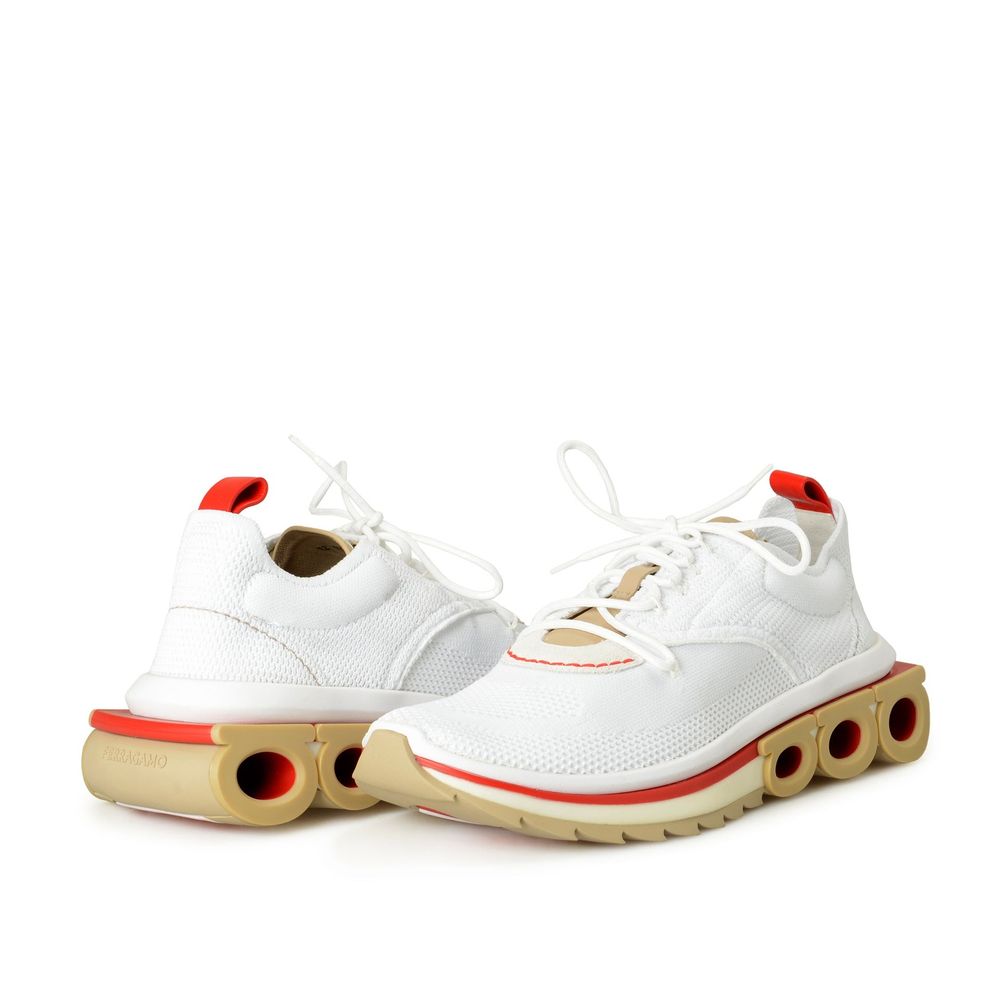 White Leather Insole Fabric Athletic Sneakers