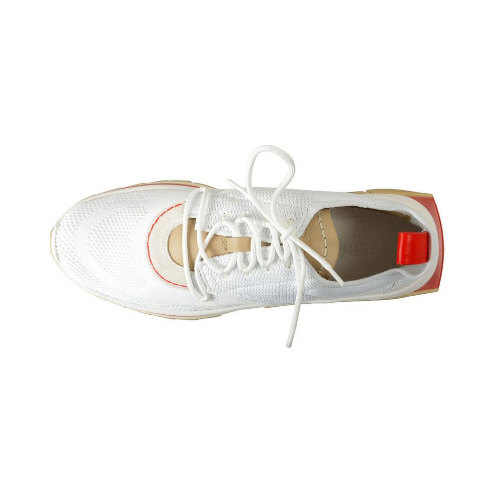 Weiße Lederinnensohle Stoff Sportschuhe