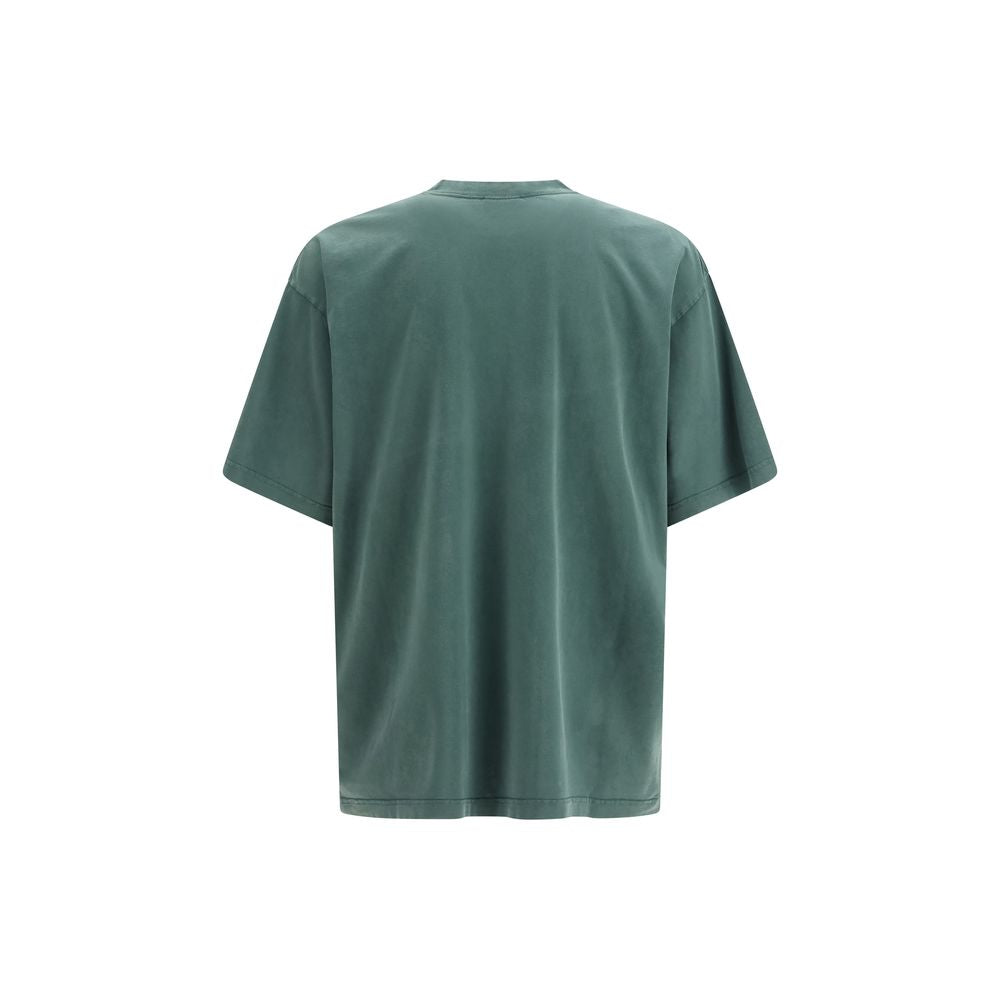 Zweifarbiges Baumwoll-T-Shirt mit gesticktem Logo