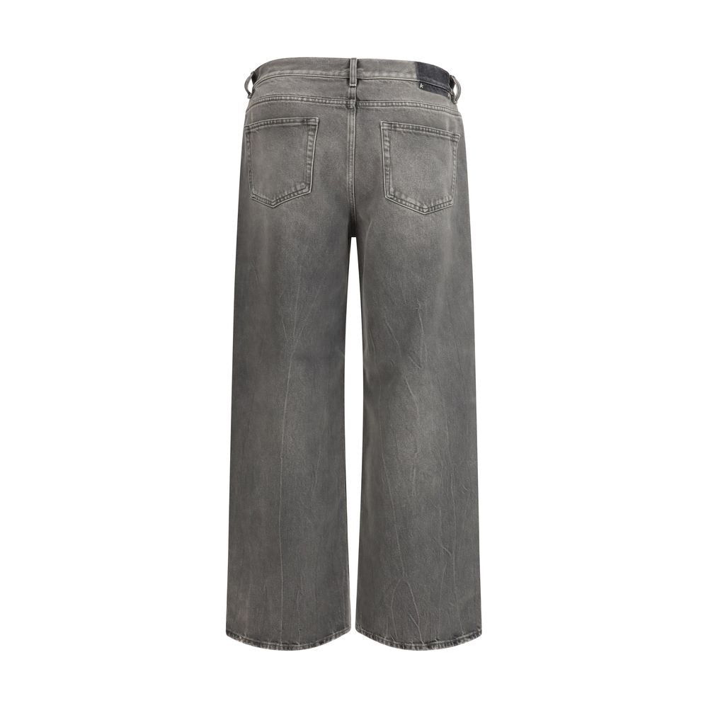 Gray Cotton Oversize Relaxed Fit Jeans