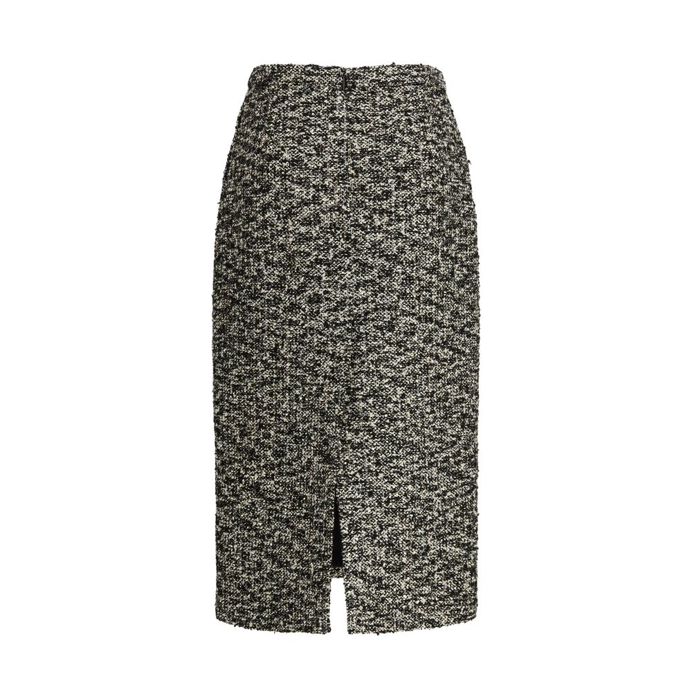 Multicolor Synthetic Wool Midi Skirt