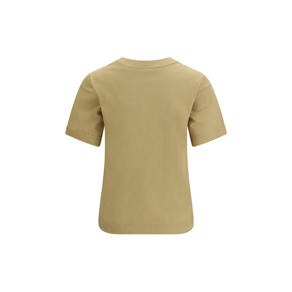Beige Cotton T-Shirt with Burberry Logo