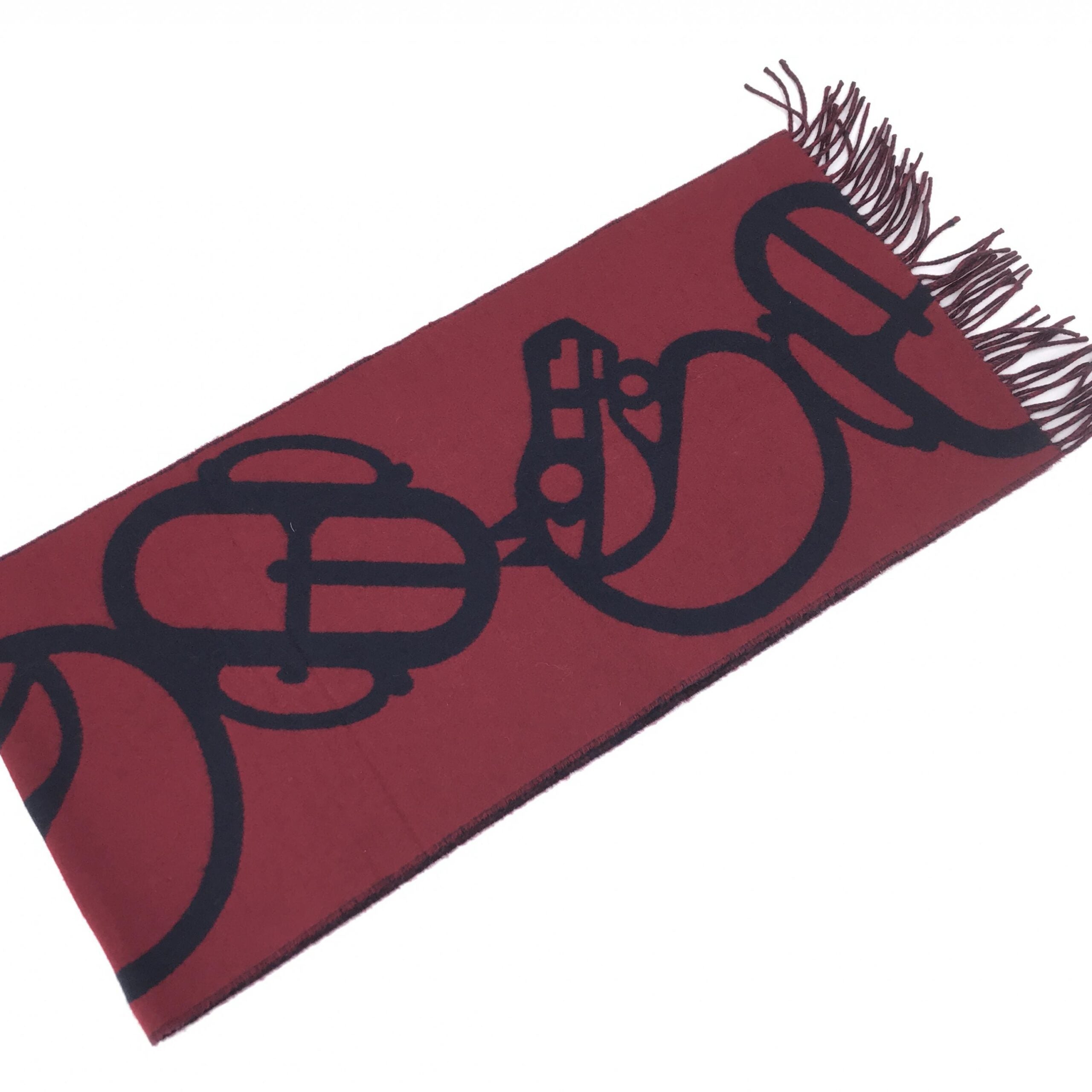 Hermès Burgundy Cashmere Muffler