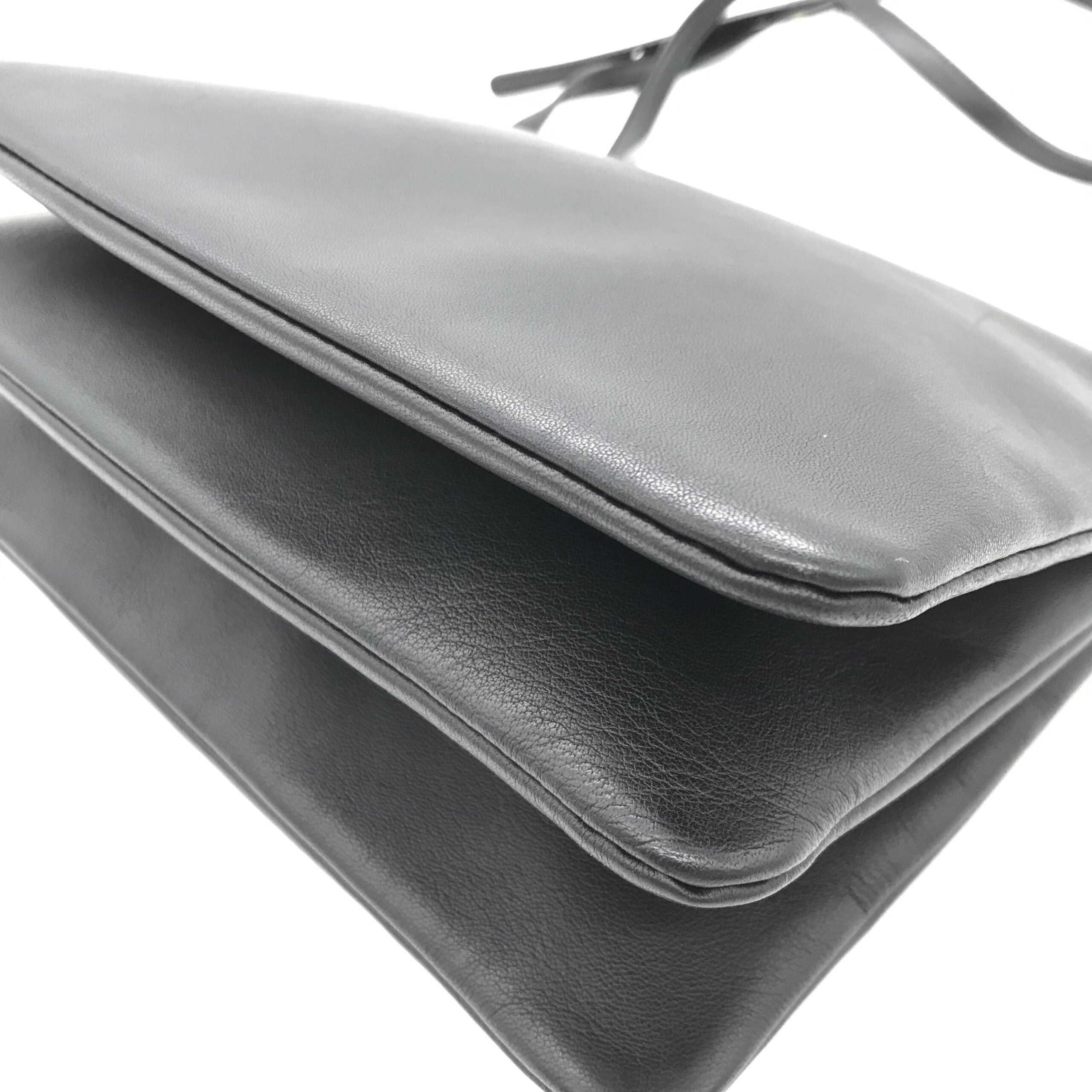 Trio Black Leather Shoulder Bag