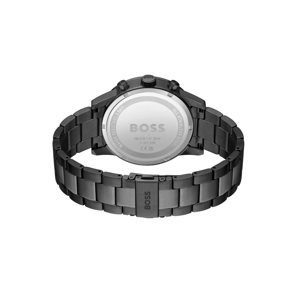 Gray Dress Watch with Chronograph and Date Features