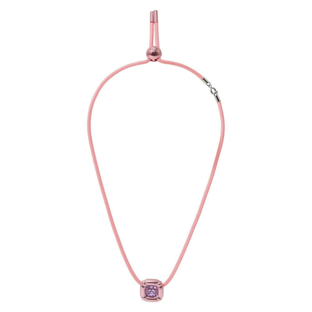 Pink Synthetic Necklace with Swarovski Crystals 45cm