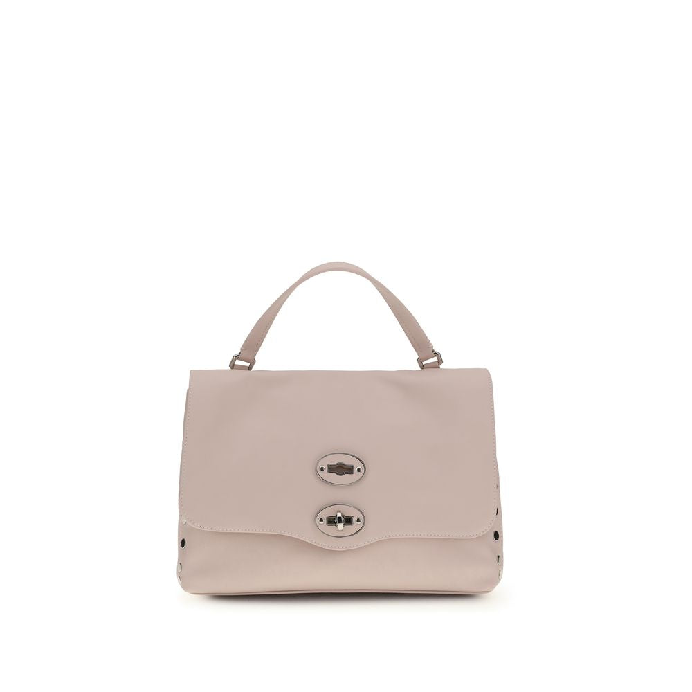 Multicolor Leather Shoulder Bag with Twist-Hook Closure