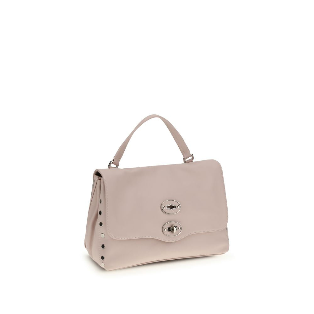 Multicolor Leather Shoulder Bag with Twist-Hook Closure