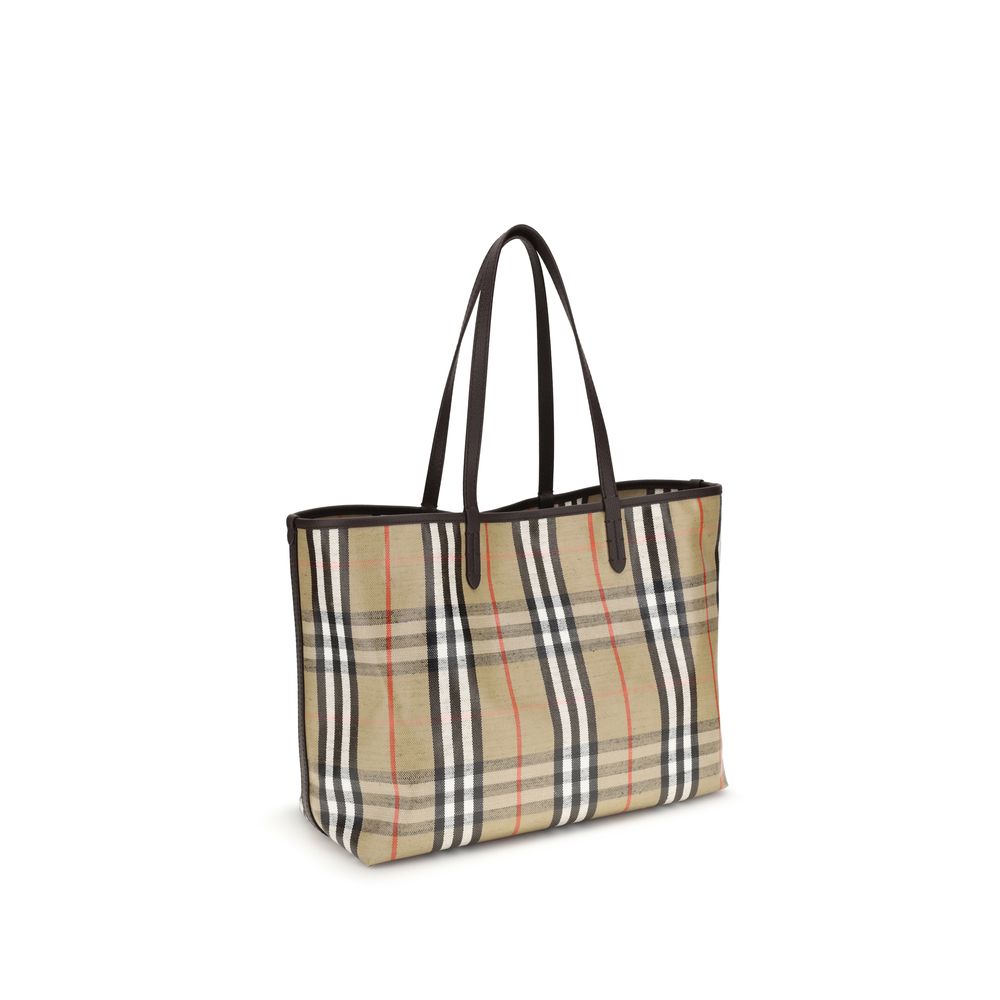 Multicolor Cotton Tote Bag with Leather Handles