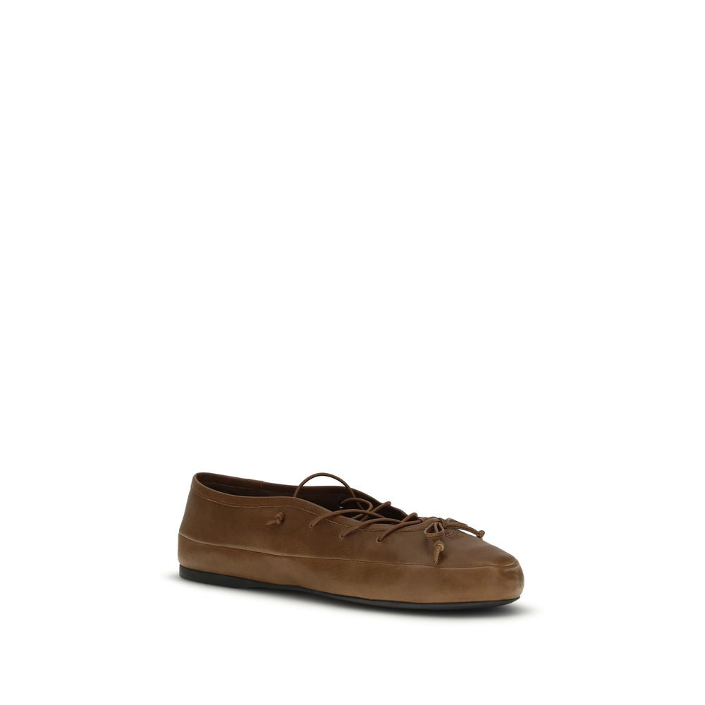 Miu Miu Brown Lamb Ballet Flats
