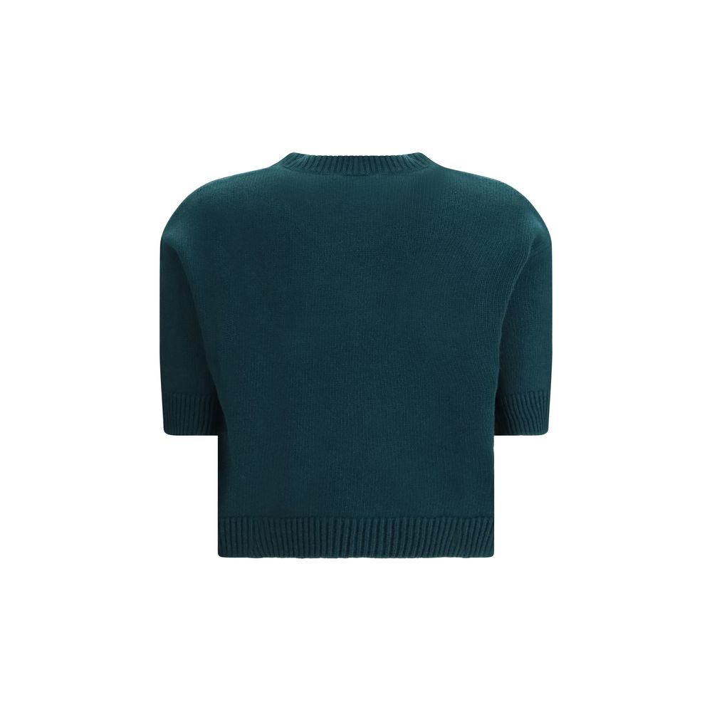 Bicolor Wool Sweatshirt with Gucci Intarsia