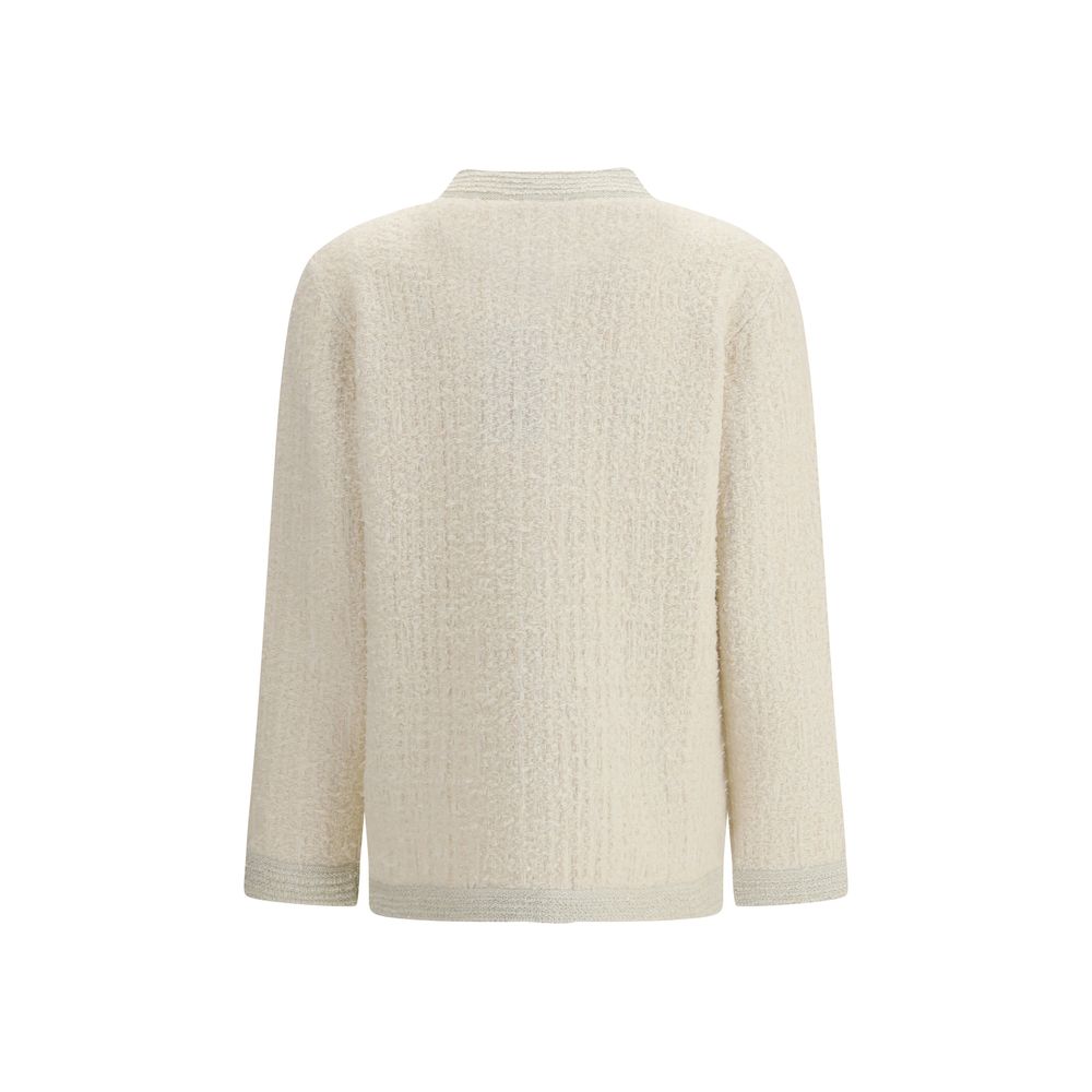Beige Wool Cardigan with GG Cross Buttons