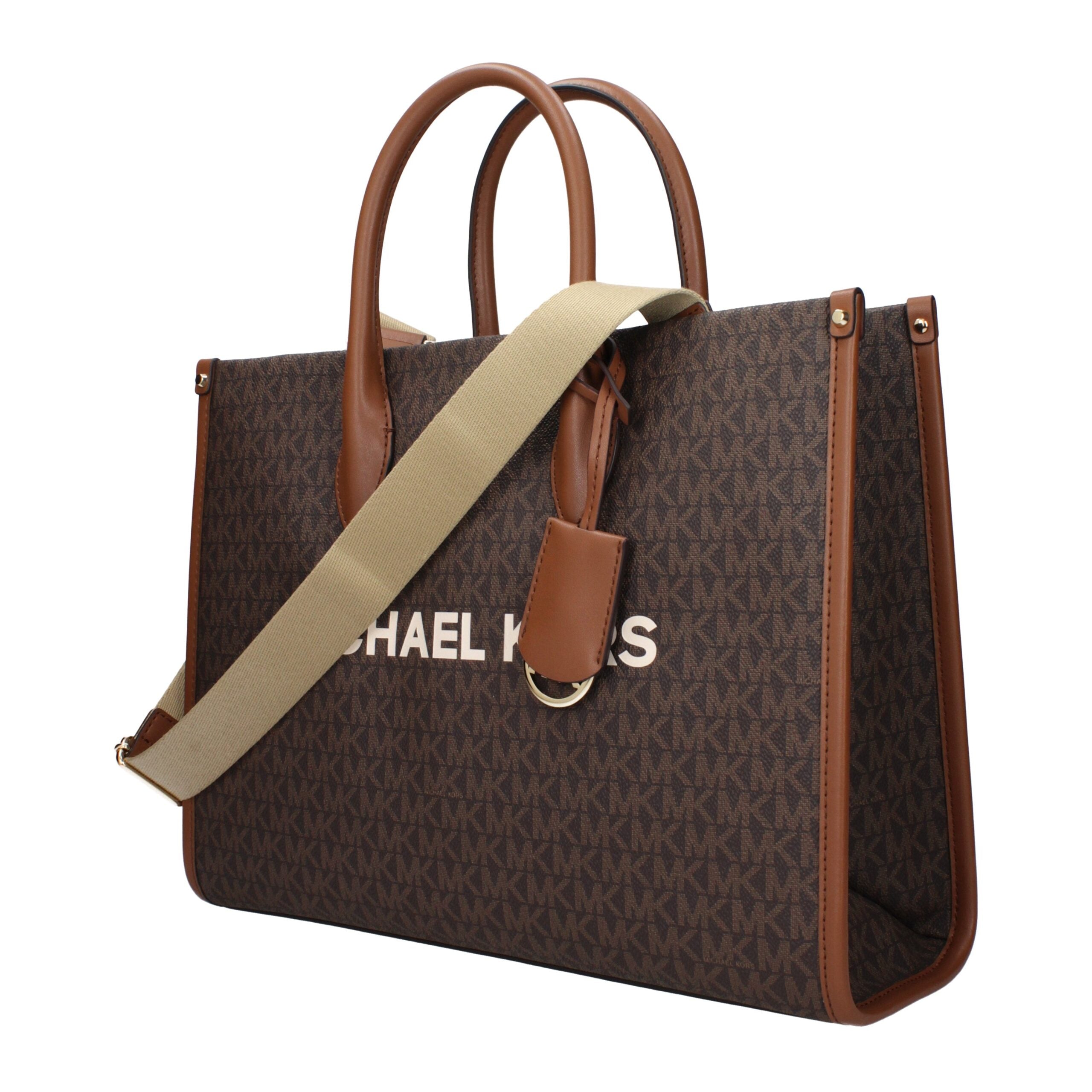 Brown Synthetic Handbag with Adjustable Shoulder Strap
