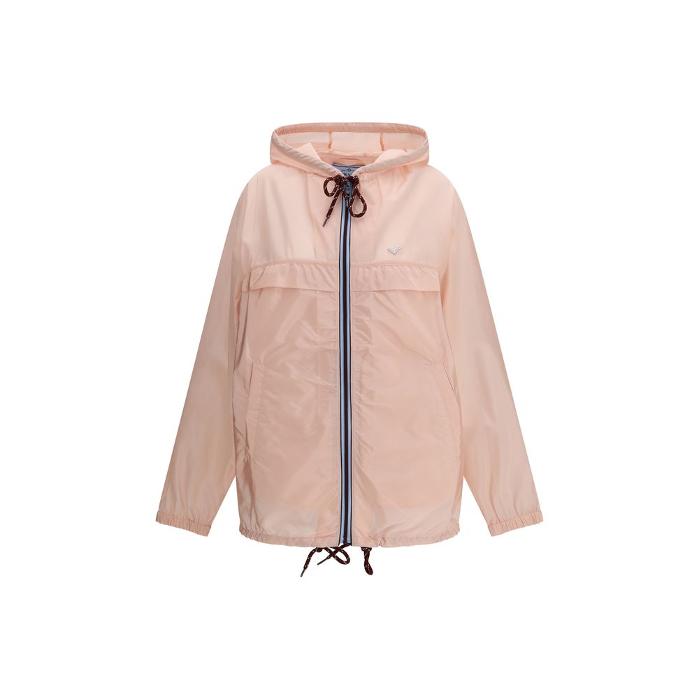 Multicolor Synthetic Shell Jacket with Hood