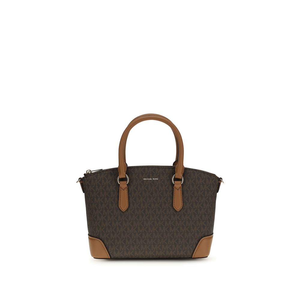 Brown Synthetic Handbag with Logo by Michael Kors