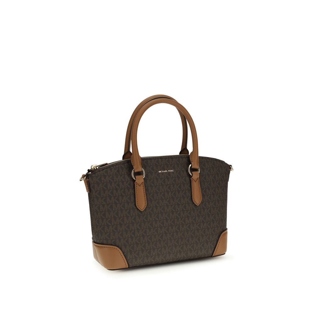 Brown Synthetic Handbag with Logo by Michael Kors