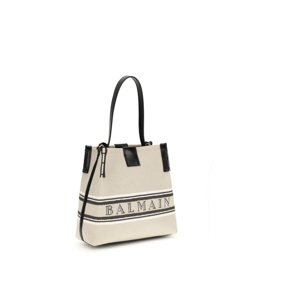Beige Cotton Shoulder Bag with Adjustable Strap