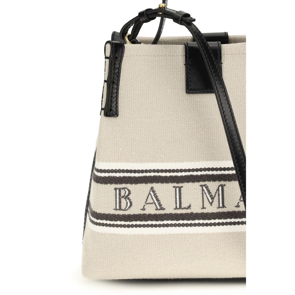 Beige Cotton Shoulder Bag with Adjustable Strap