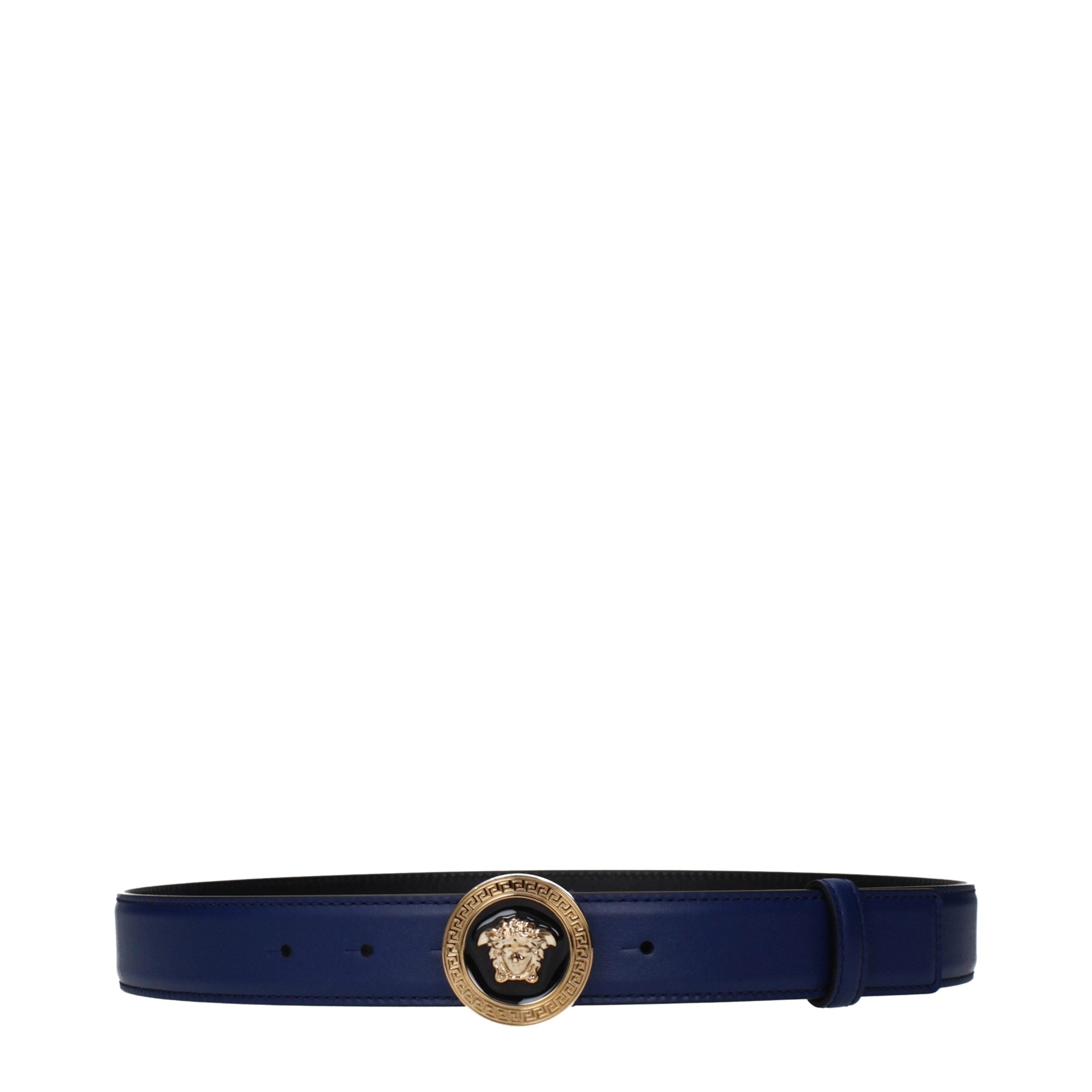 Blauer Ledergürtel von Versace