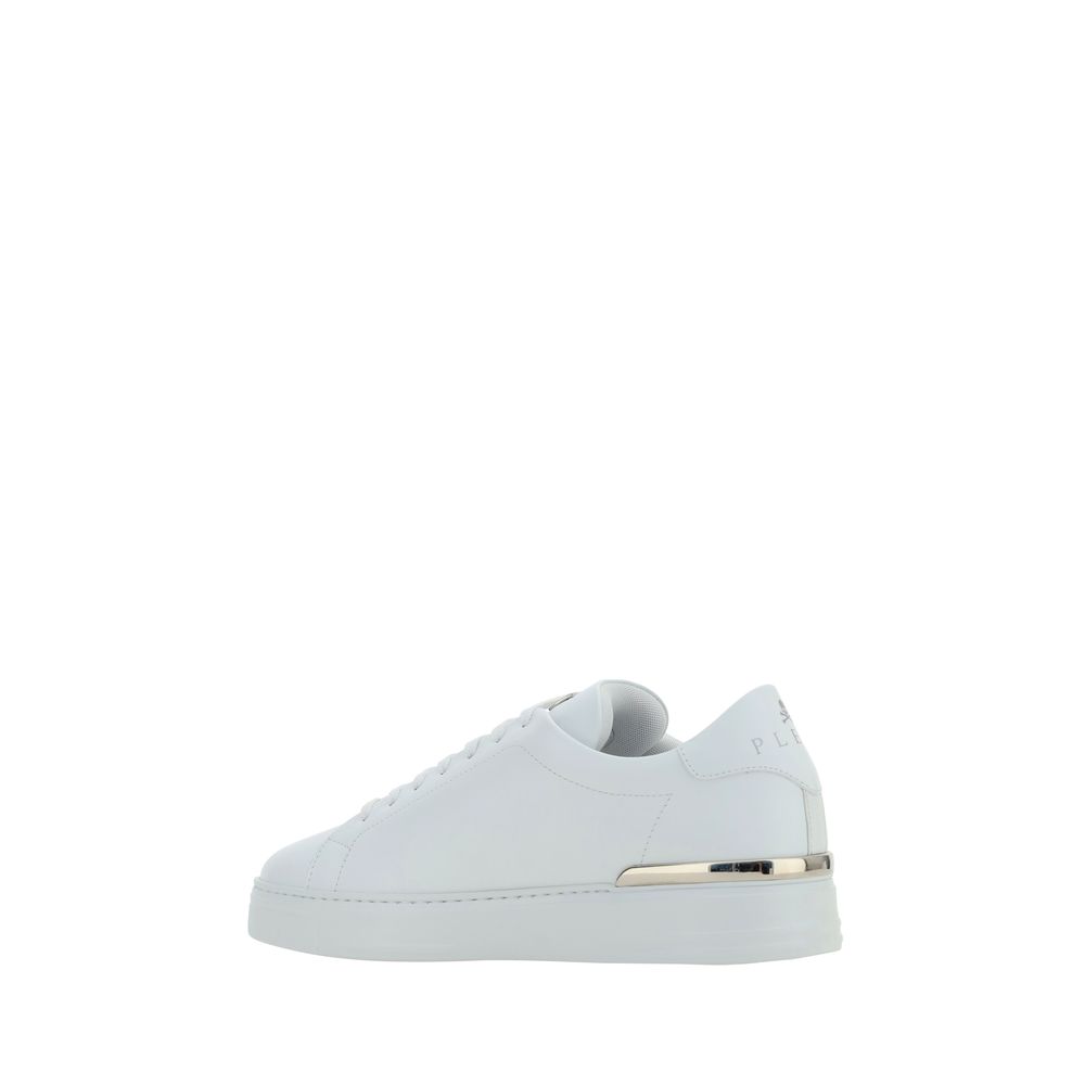 Weiße Low-Top-Sneaker aus Leder mit Logo-Plakette