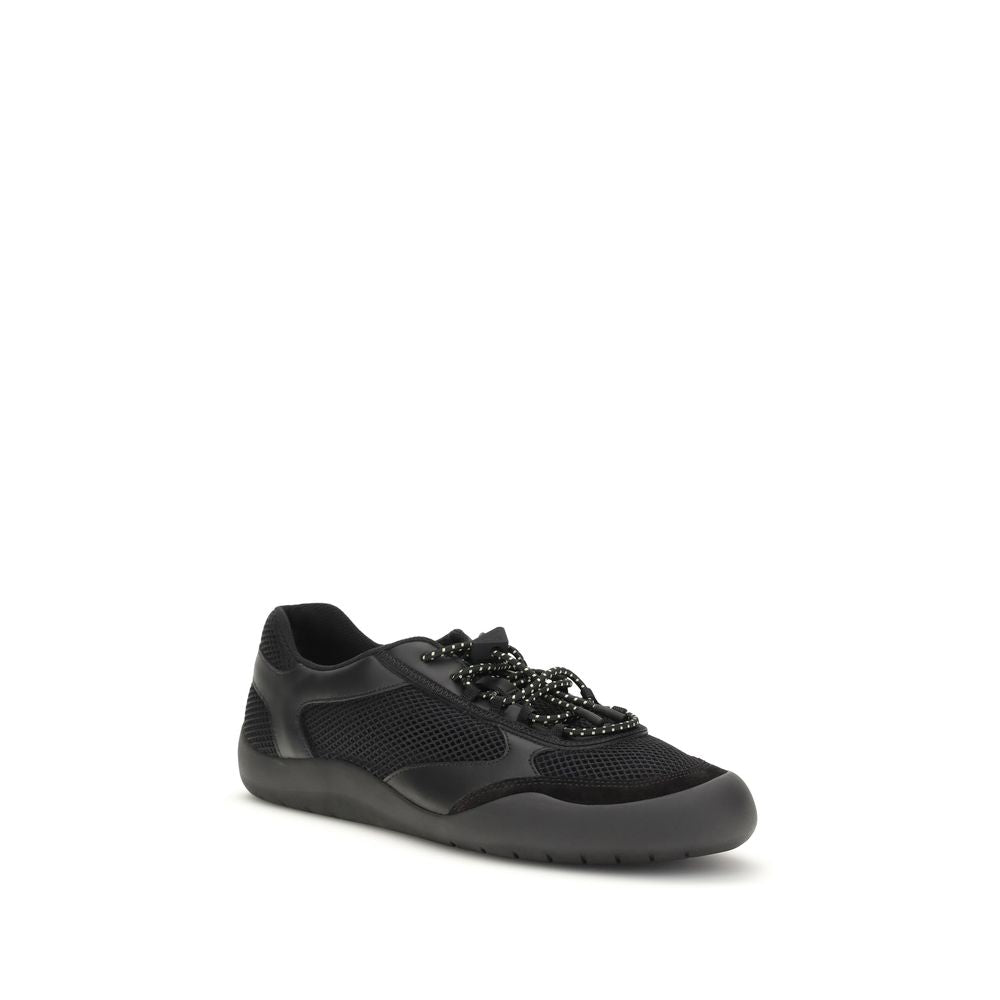 Schwarze Prada-Sneaker aus Leder mit Besatz