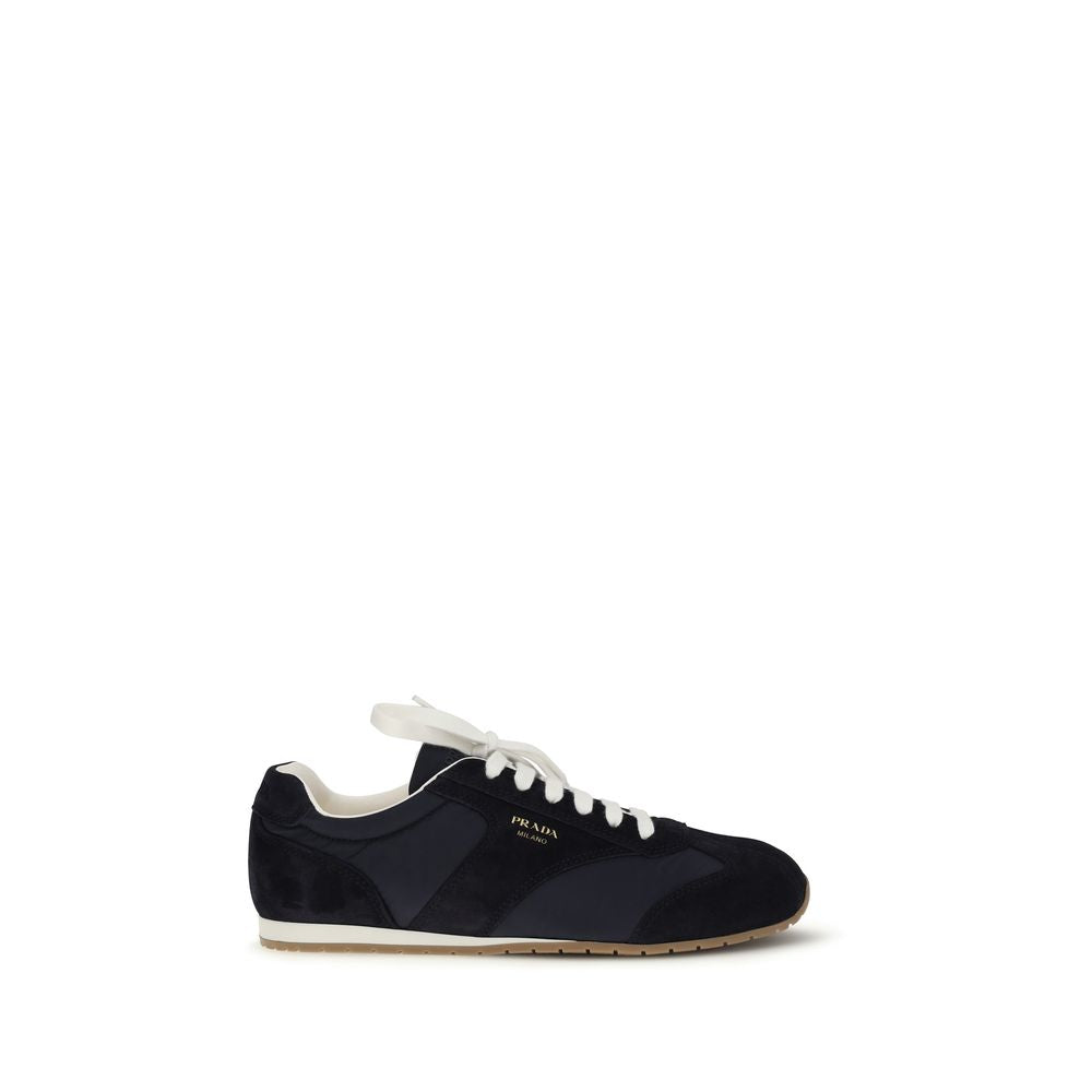 Prada Blue Calf Leather Athletic Sneakers