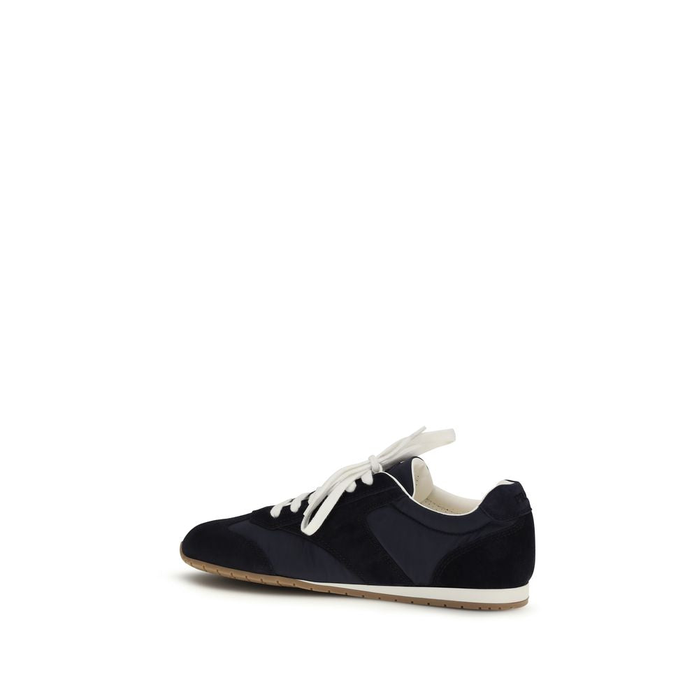 Prada Blue Calf Leather Athletic Sneakers