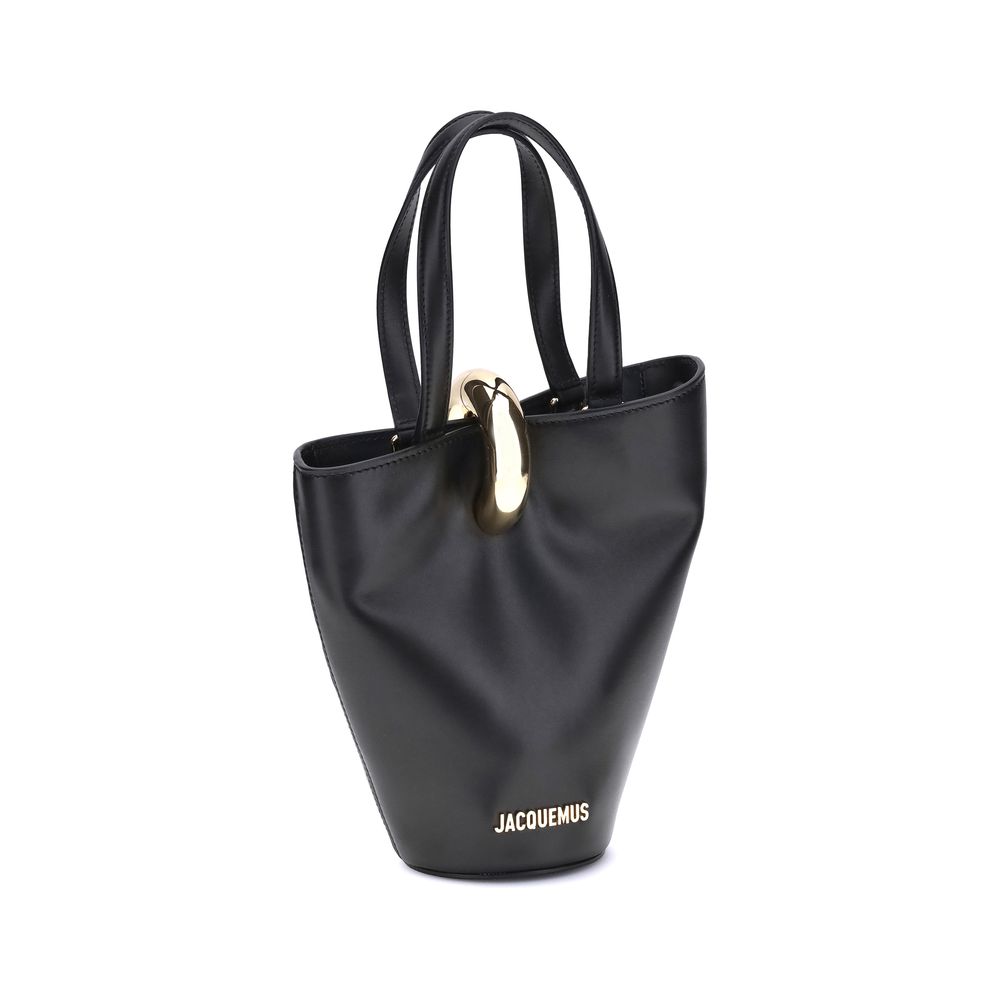 Jacquemus Black Calf Leather Backet Bag