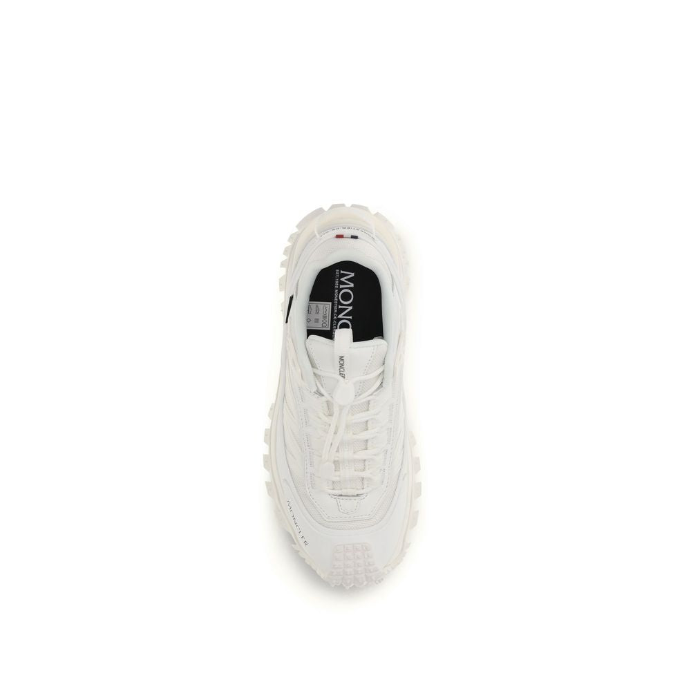 White Leather Synthetic Sneakers with Grip Sole