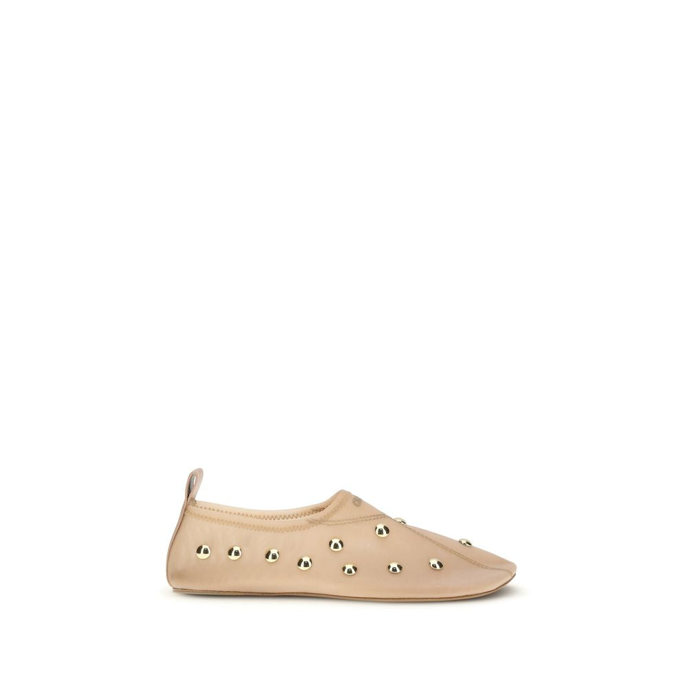 Multicolor Synthetic Ballet Flats with Gold Studs