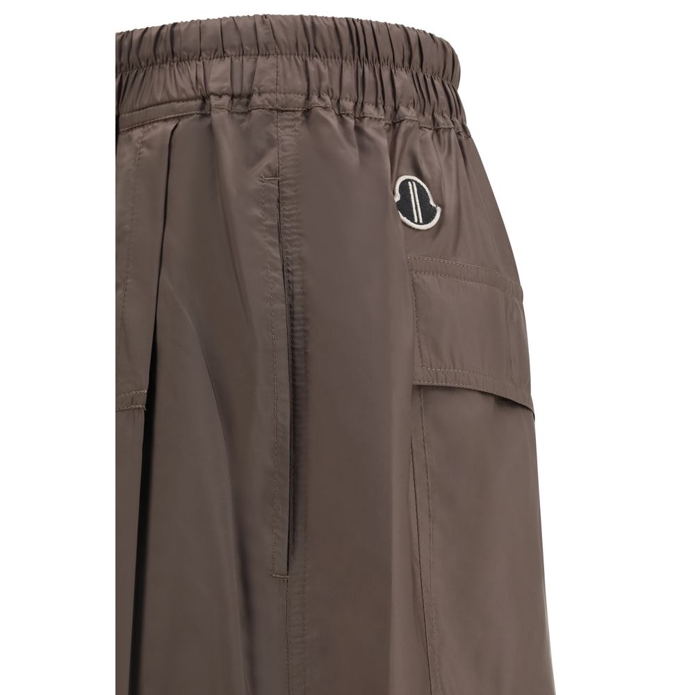 Moncler x Rick Owens Braune Polyester-Bermudashorts