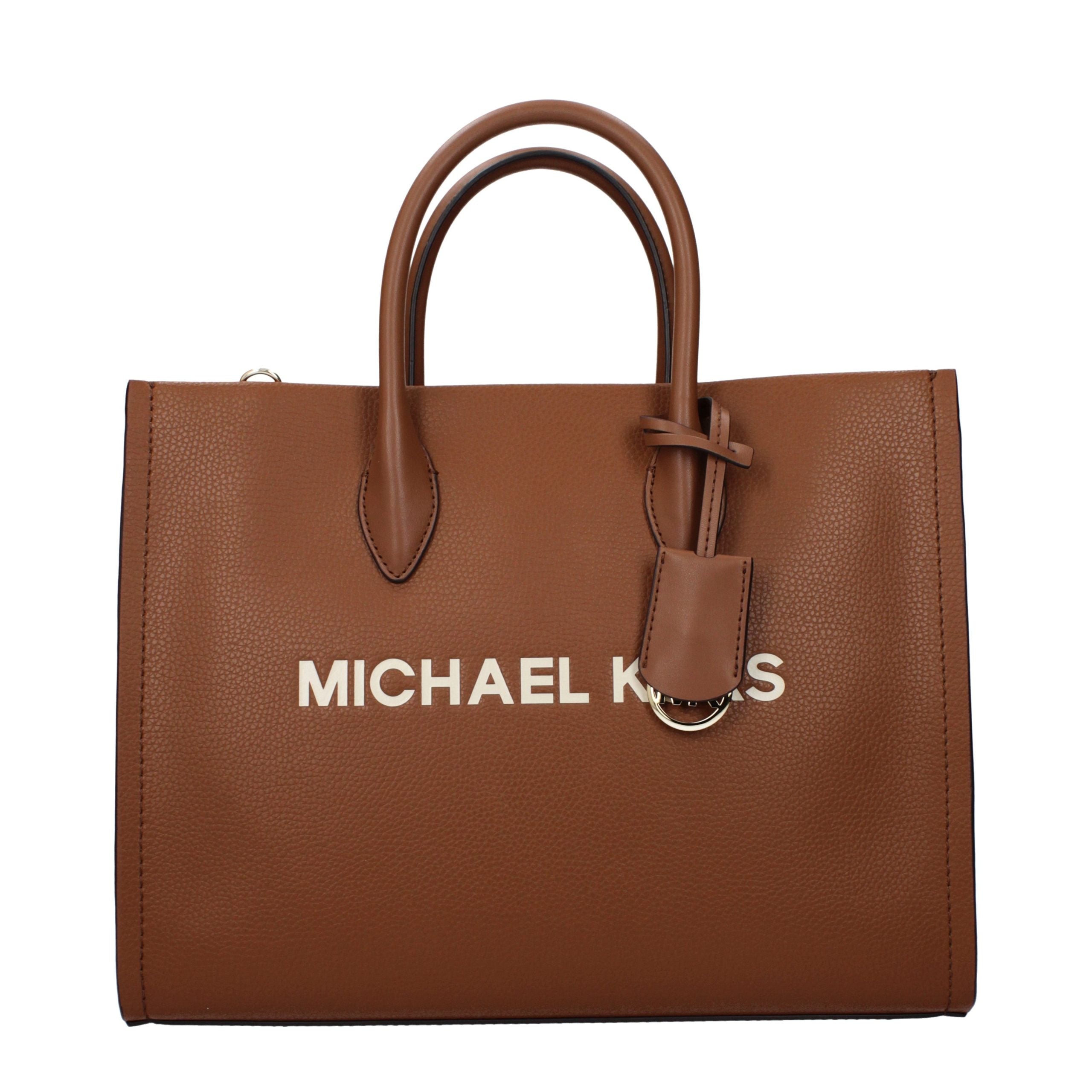 Brown Leather Handbag with Adjustable Removable Shoulder Strap