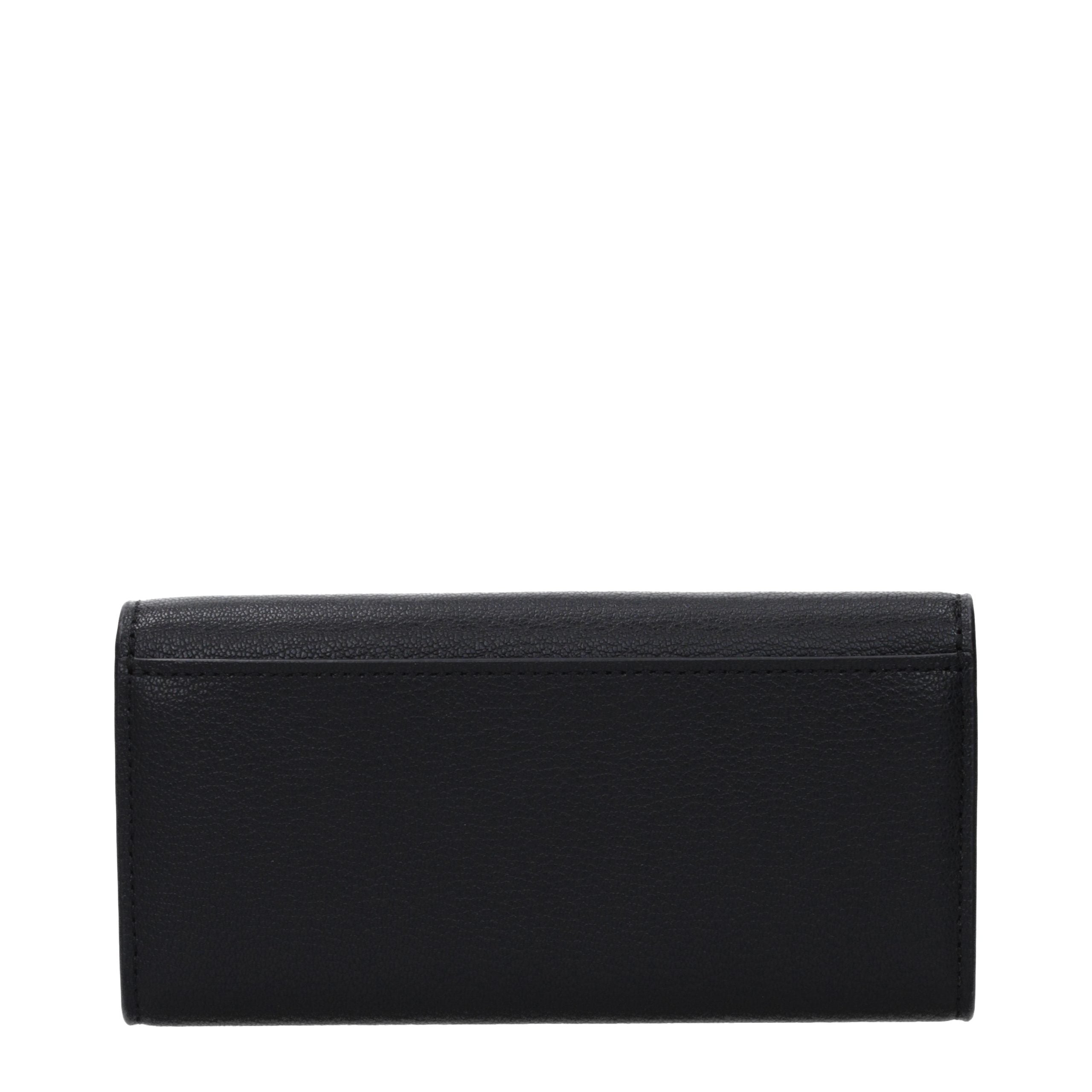 Schwarzes Lederportemonnaie mit Frontlogo von Michael Kors