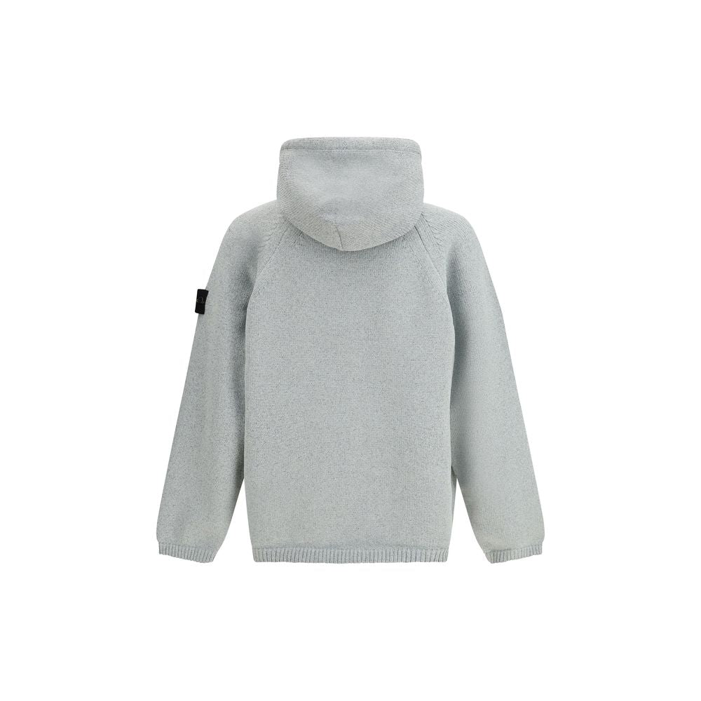 Gray Synthetic Oversized Hooded Sweatshirt by Stone Island