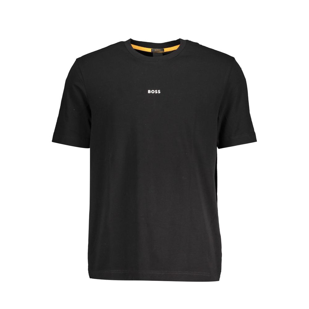 Schwarzes Herren-T-Shirt aus Baumwolle