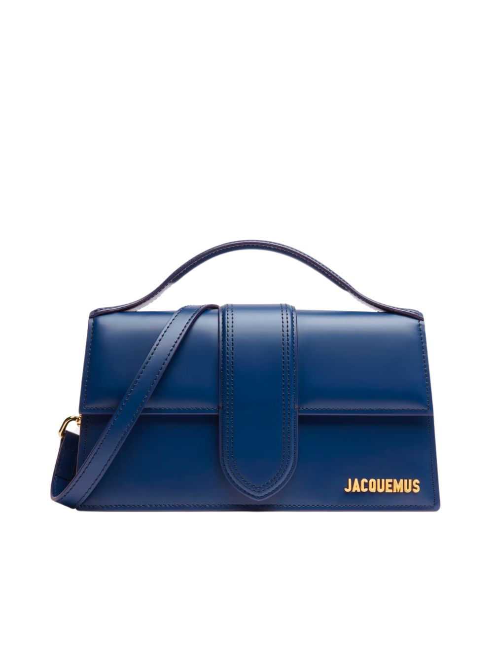 Dark Navy Leather Le Grand Bambino Handbag by Jacquemus