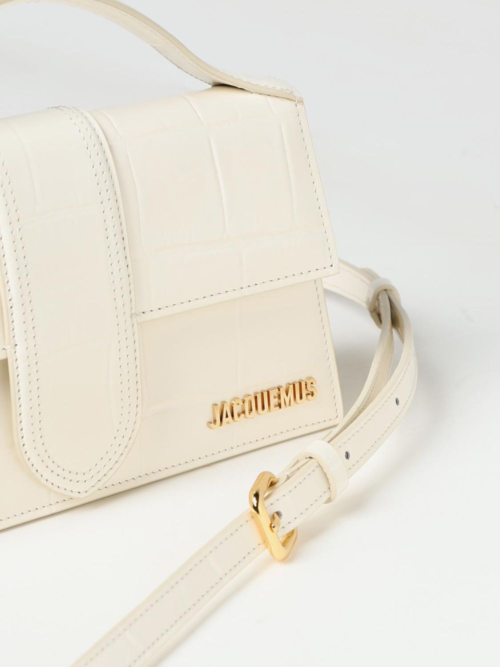 White Leather Le Grand Bambino Handbag by Jacquemus