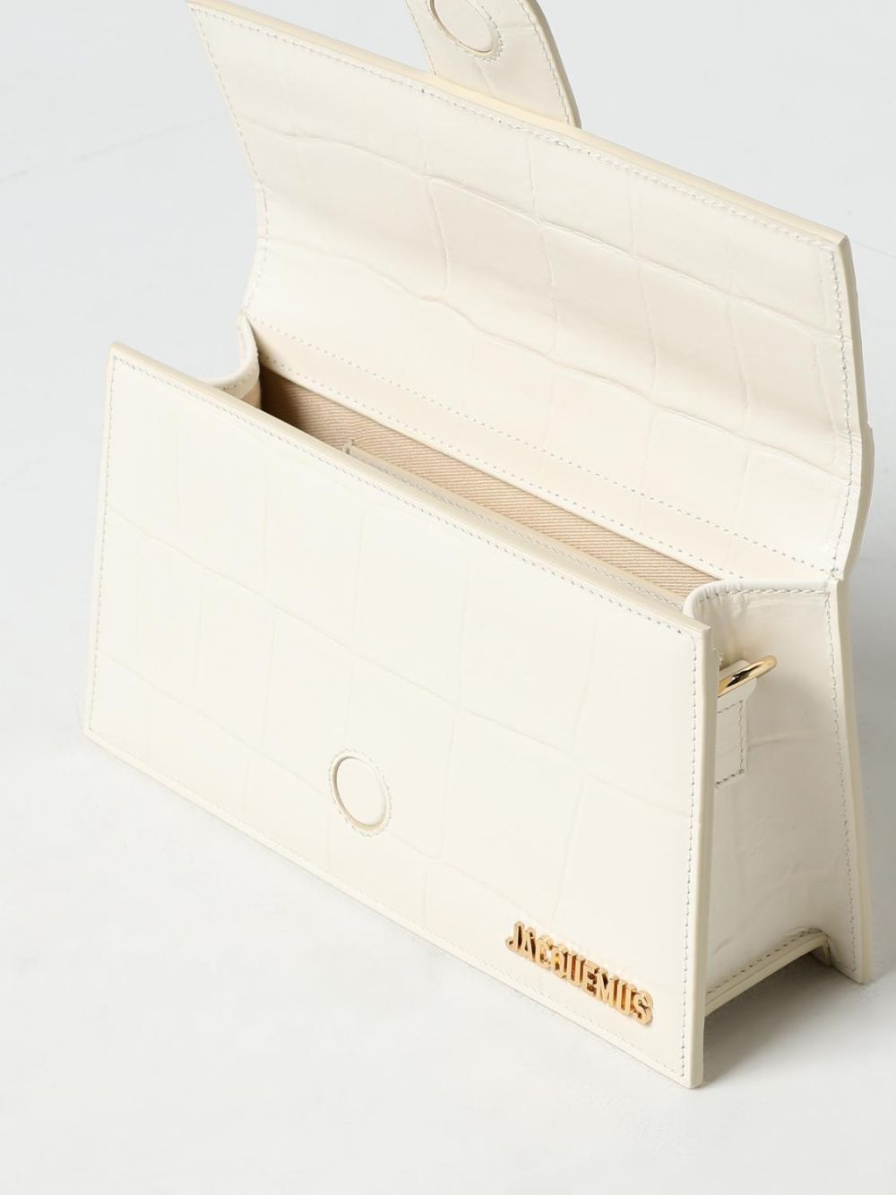 White Leather Le Grand Bambino Handbag by Jacquemus