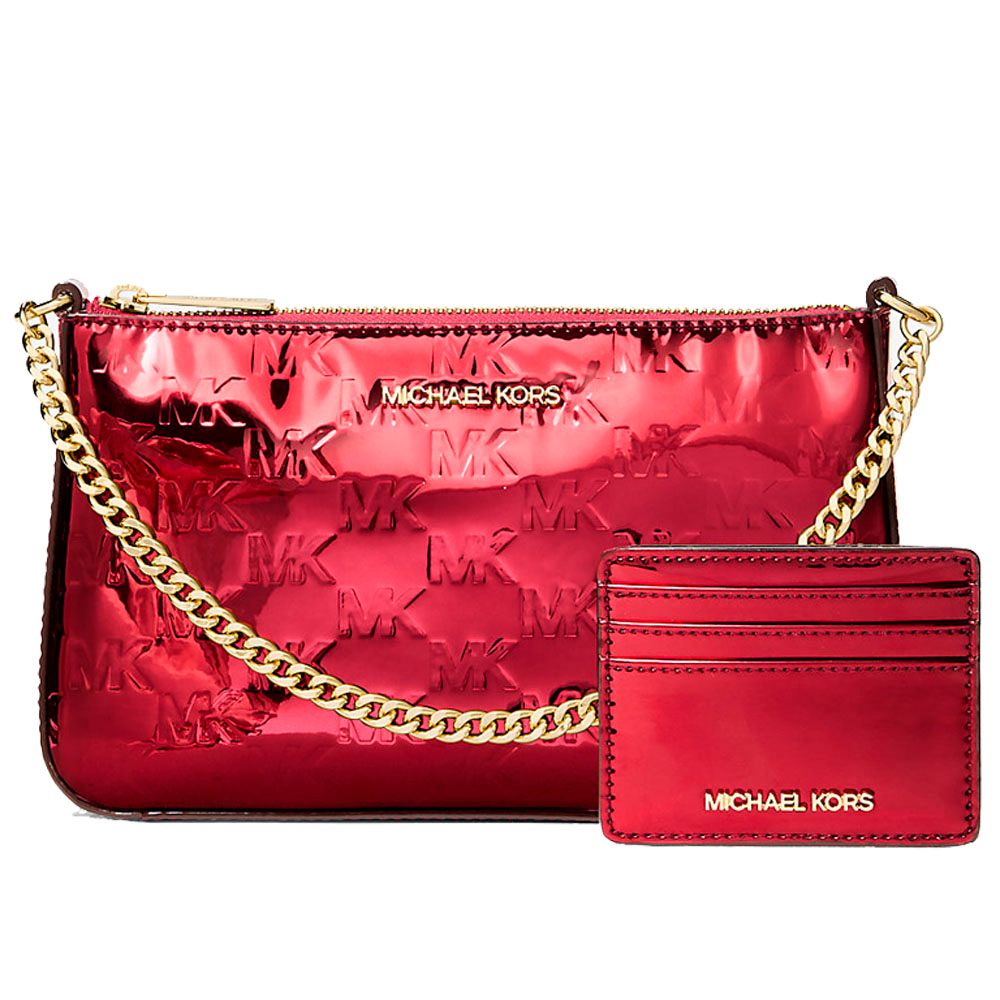Red Canvas Shoulder Bag Set by Michael Kors