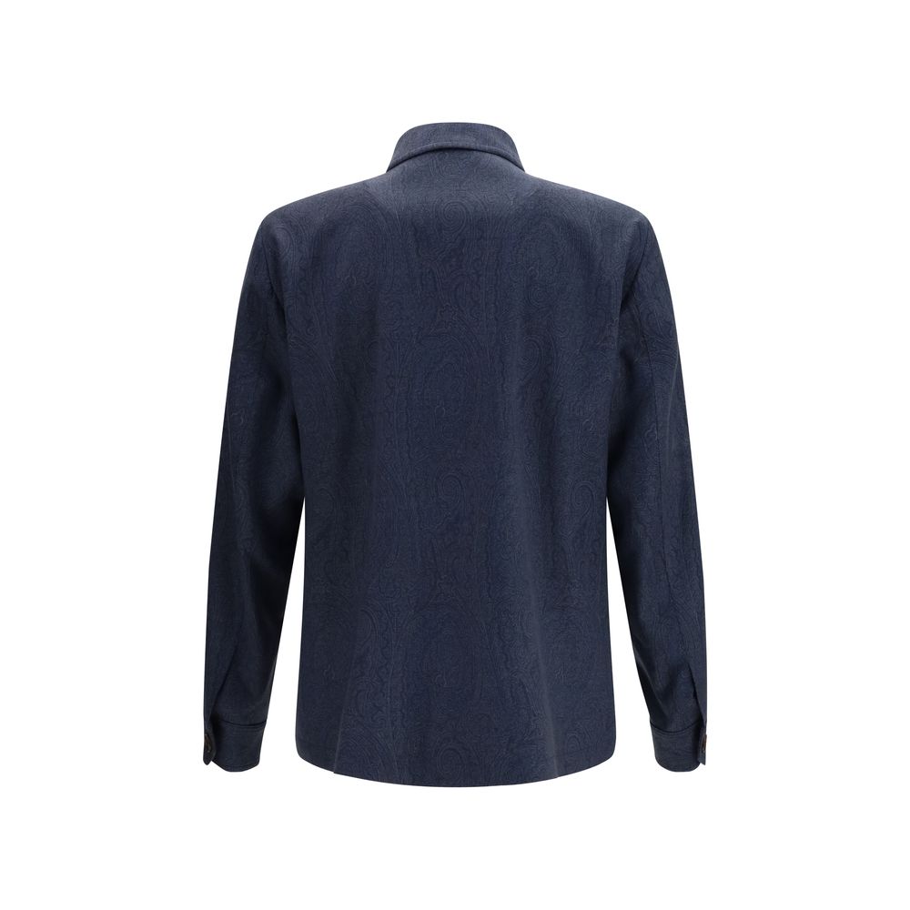 Blaue Wolljacke mit Paisleymuster von Etro