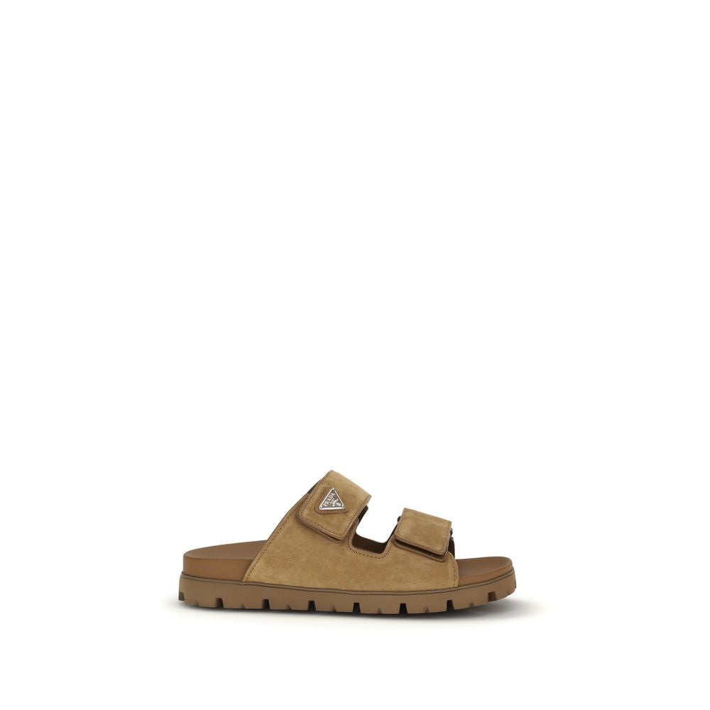 Brown Leather Strap-On Sandals with Adjustable Straps