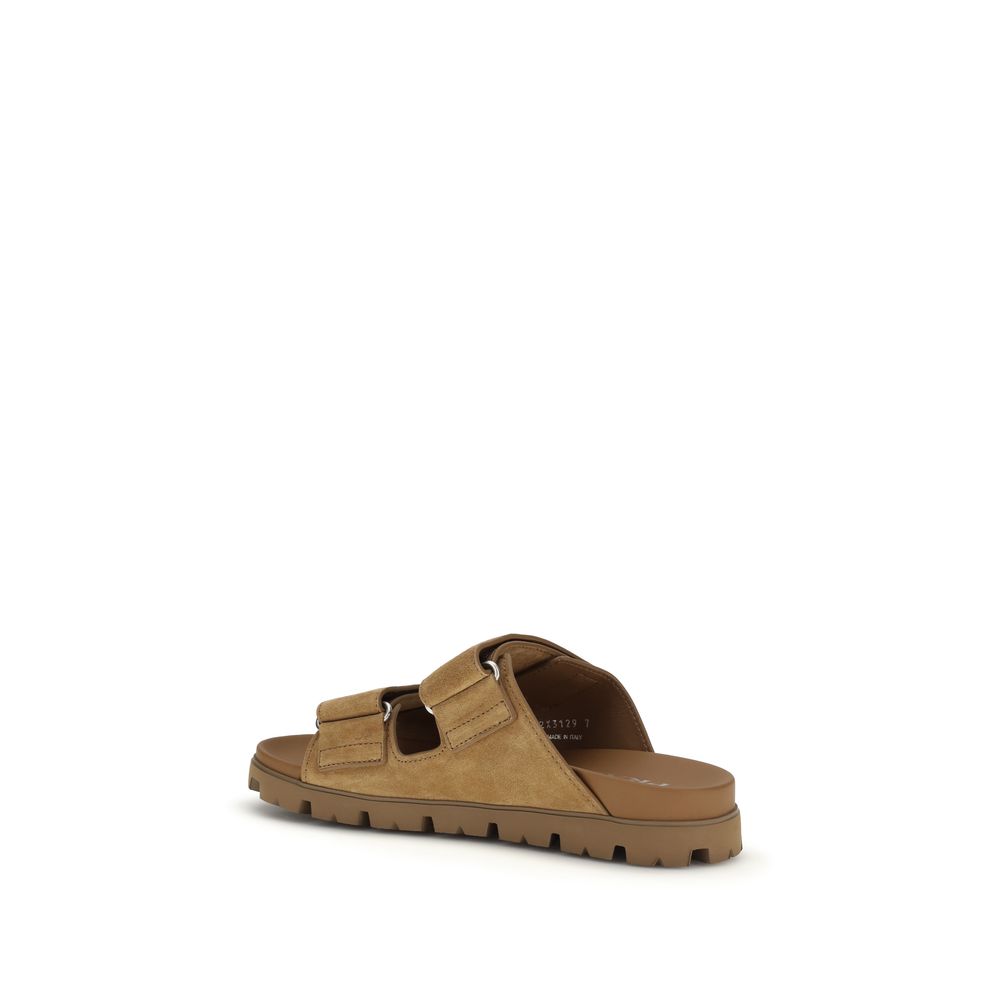 Braune Leder-Sandalen mit verstellbaren Riemen