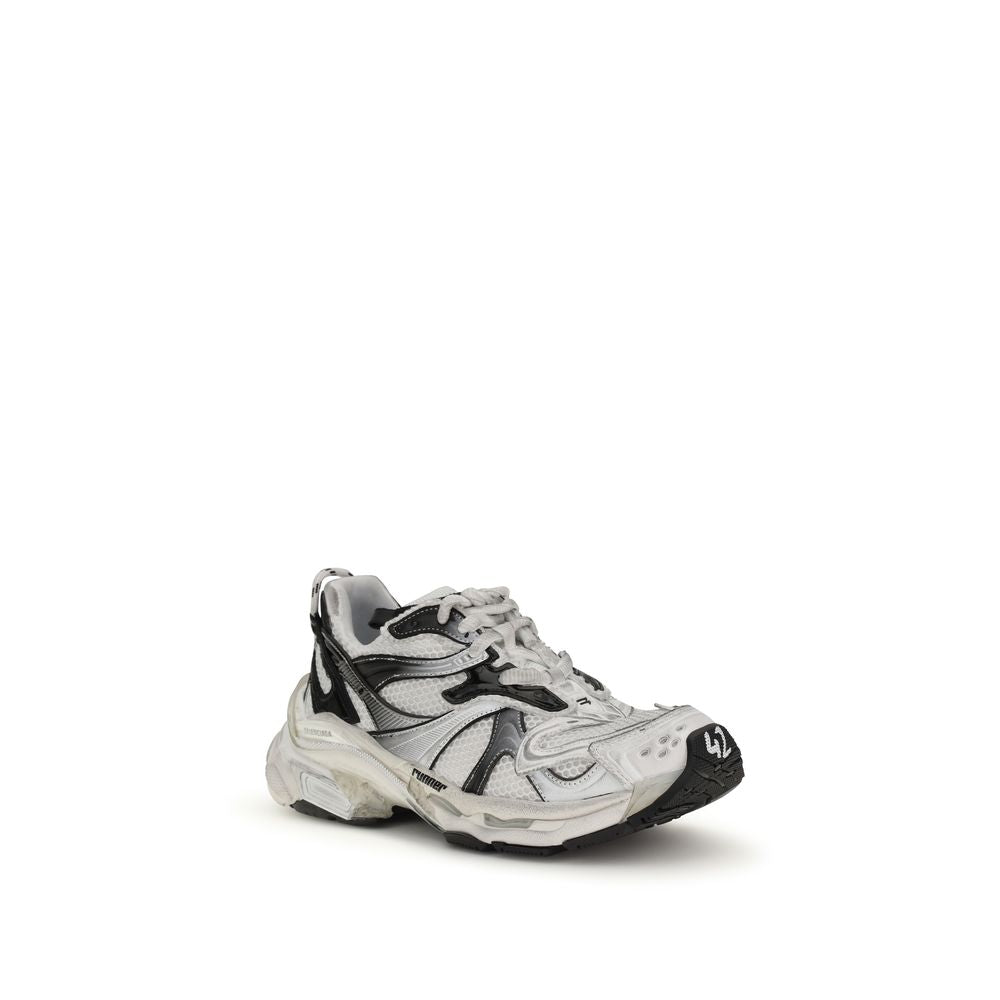 Gray Synthetic Athletic Sneakers with Chunky Sole