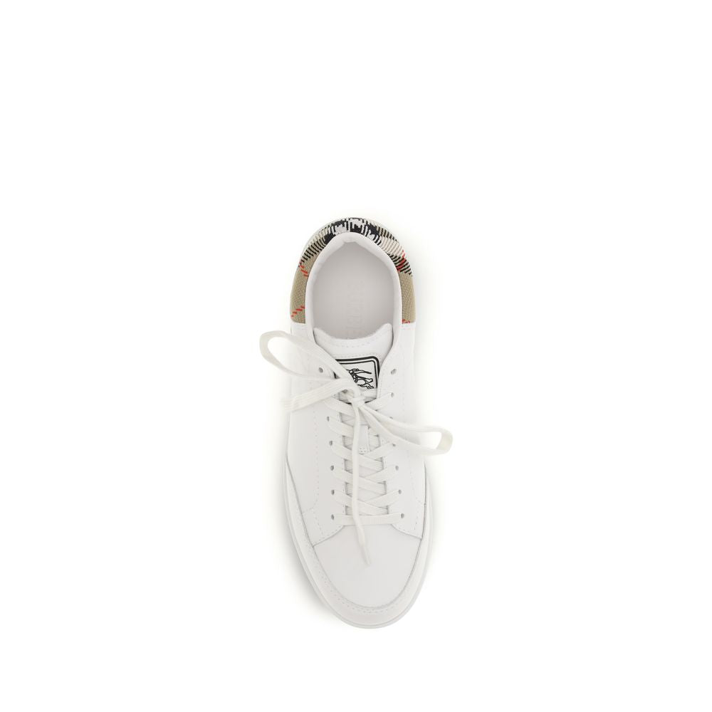Burberry Low-Top-Sneakers aus weißem Kalbsleder