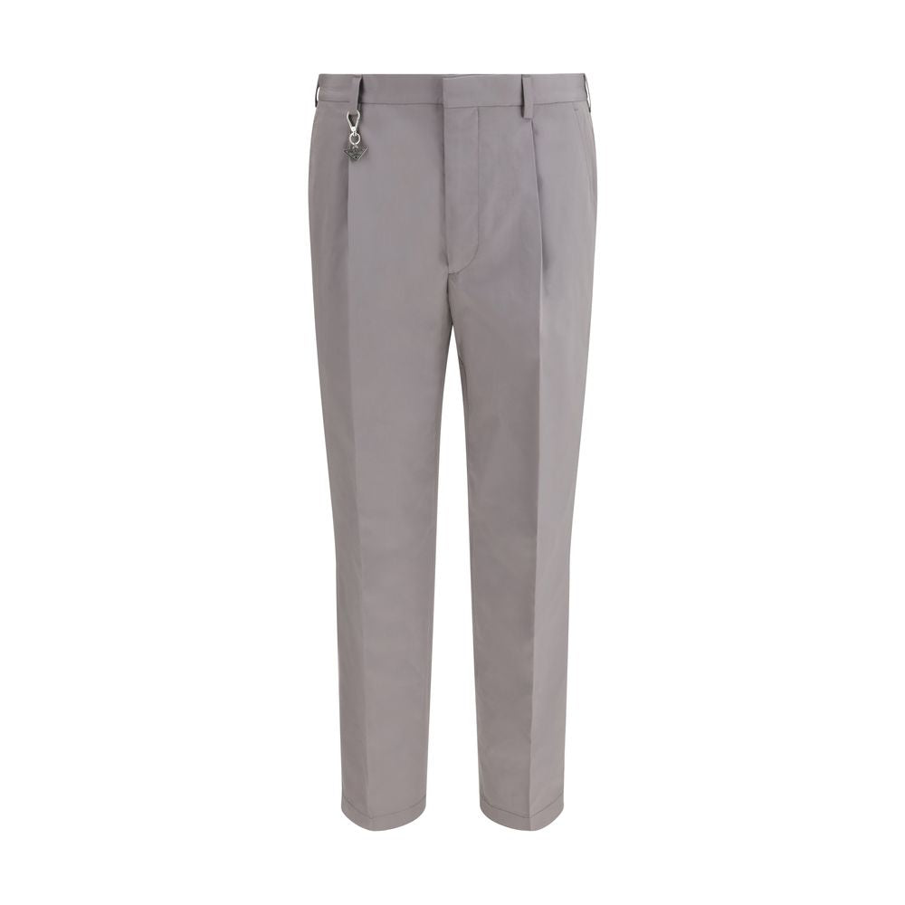 Gray Cotton Dress Pants with Tailored Fit
