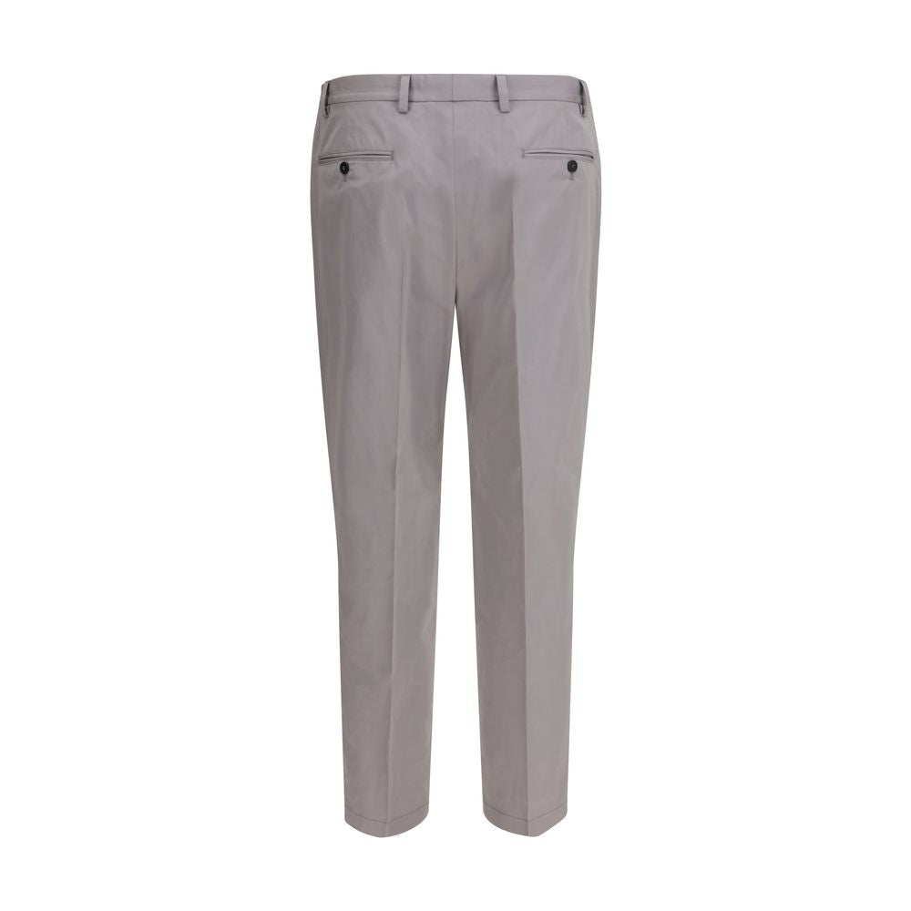 Gray Cotton Dress Pants with Tailored Fit