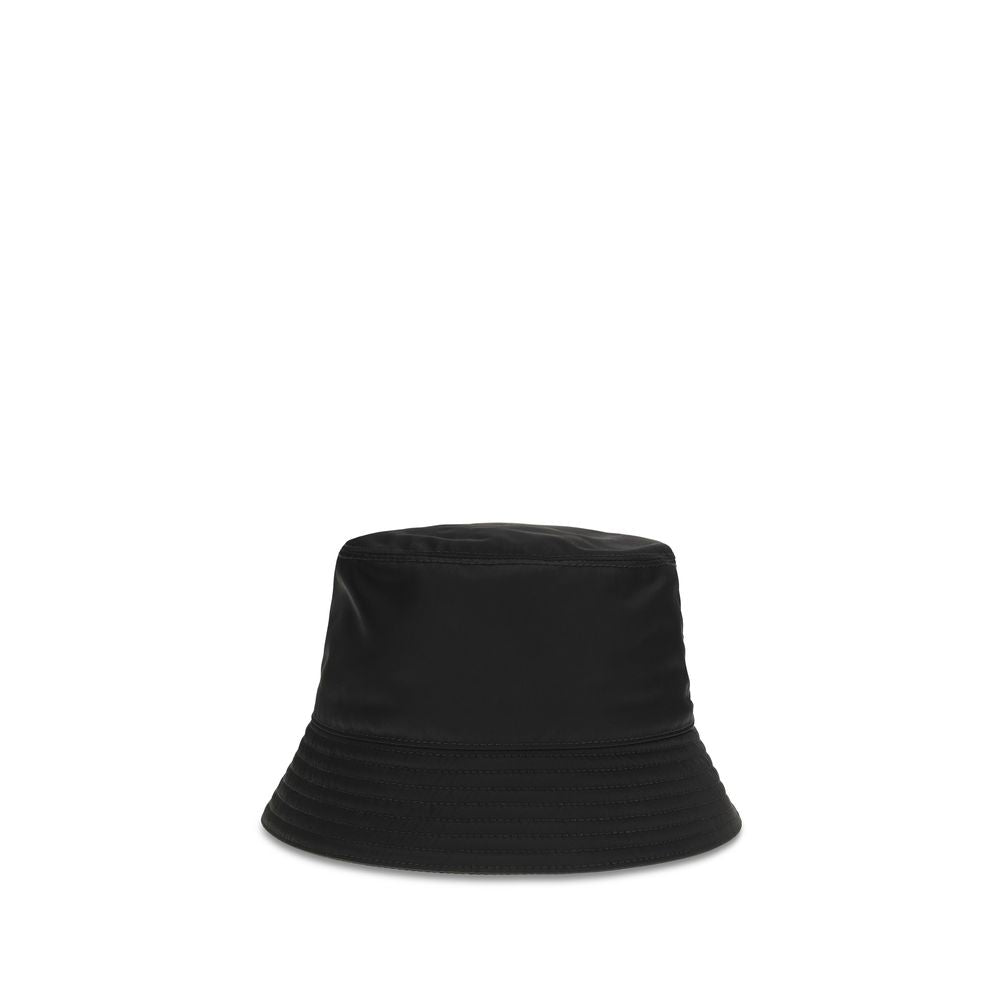 Black Synthetic Bucket Hat with Logo