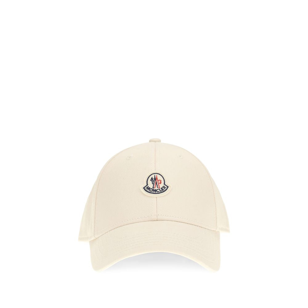 Beige Cotton Baseball Cap with Logo Patch