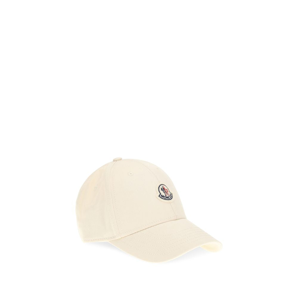 Beige Cotton Baseball Cap with Logo Patch